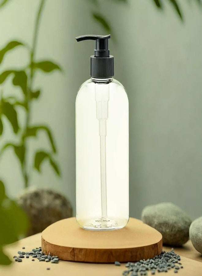 Thinqkart Select Empty Plastic Pump Bottles Dispenser 300ml Portable Clear BPA-Free Cylinder Shampoo Lotion Durable Refillable Containers for Massage Oil, Liquid Soap (Pack of 6 Bottles) - Image 3